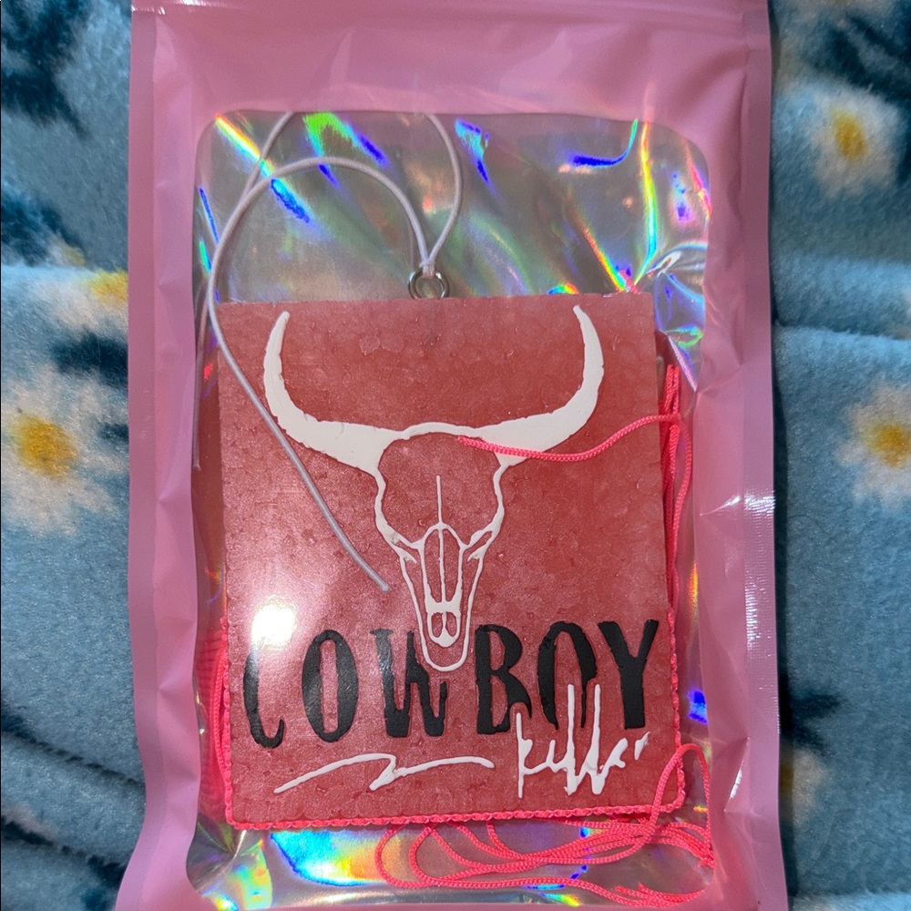Pink Cowboy Skull Car Freshie